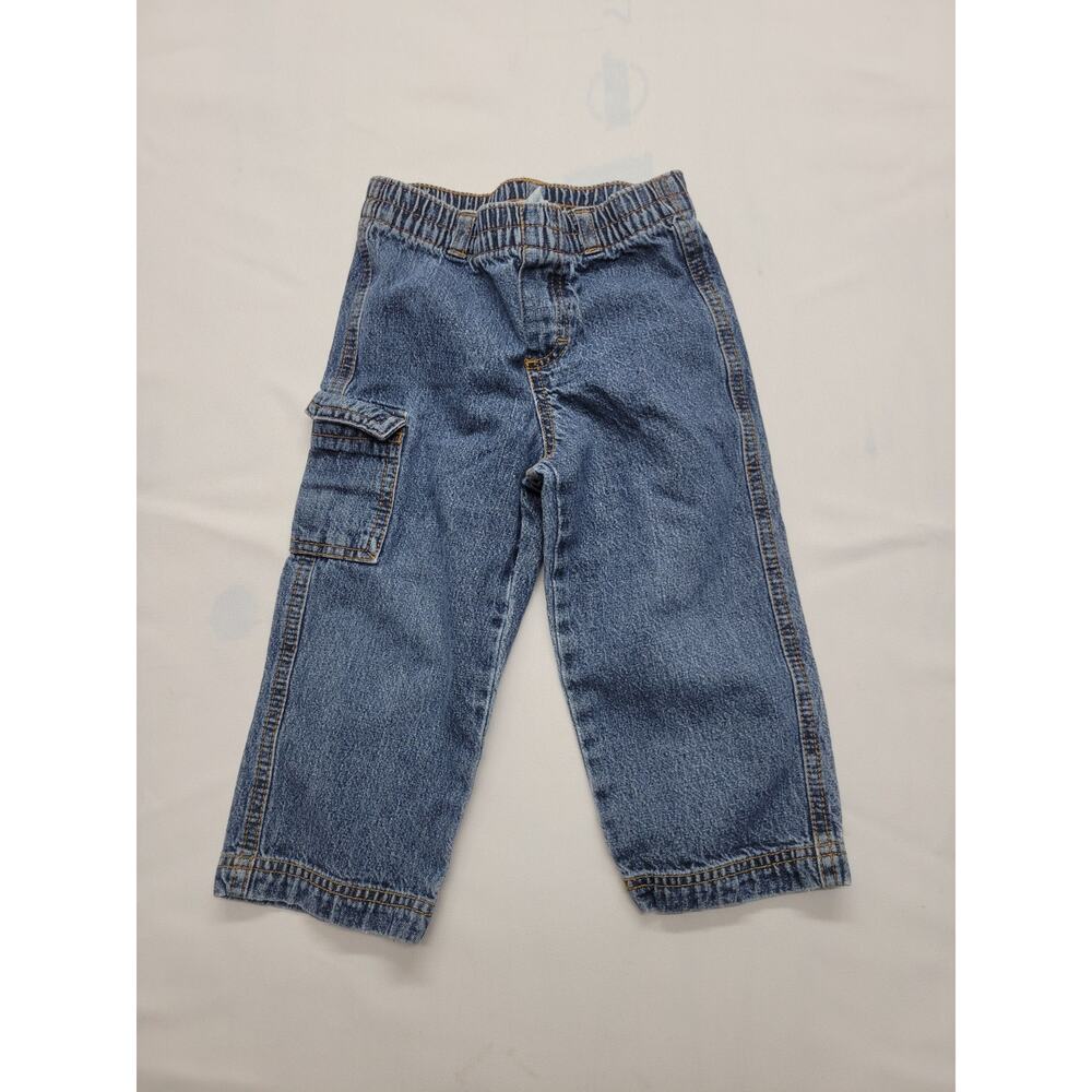 Circo Cargo Jeans Baby Size 24M Elastic Waist Pull On Denim 90's 2000's Style